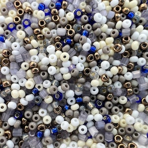 11/0 czech glass seed beads mix with satin seed beads, premium seed beads, 10 grams