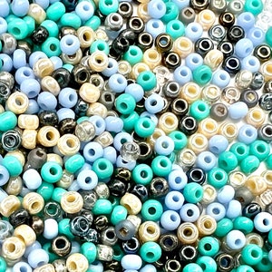 czech glass seed beads mix, rocaille beads, premium seed beads, size 11/0, 10 grams