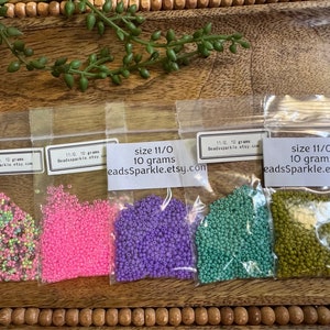 11/0 Seed Beads, 5 Color Set, Japanese Miyuki beads, 10 grams x 5 bags