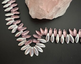 25x Czechmates Dagger Czech Beads 5x16mm Light