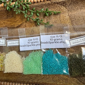 11/0 Seed Beads, 5 Color Set, Japanese Miyuki beads, 10 grams x 5 bags