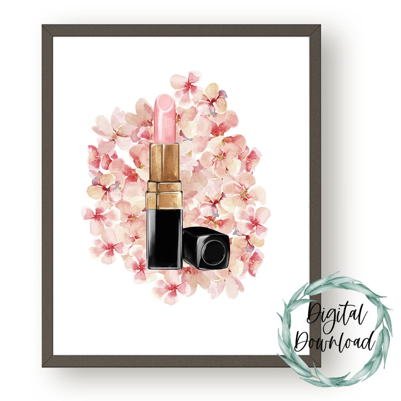 Lipstick Wall Art Lipstick Print Lipstick Wall Decor Makeup Wall Art
