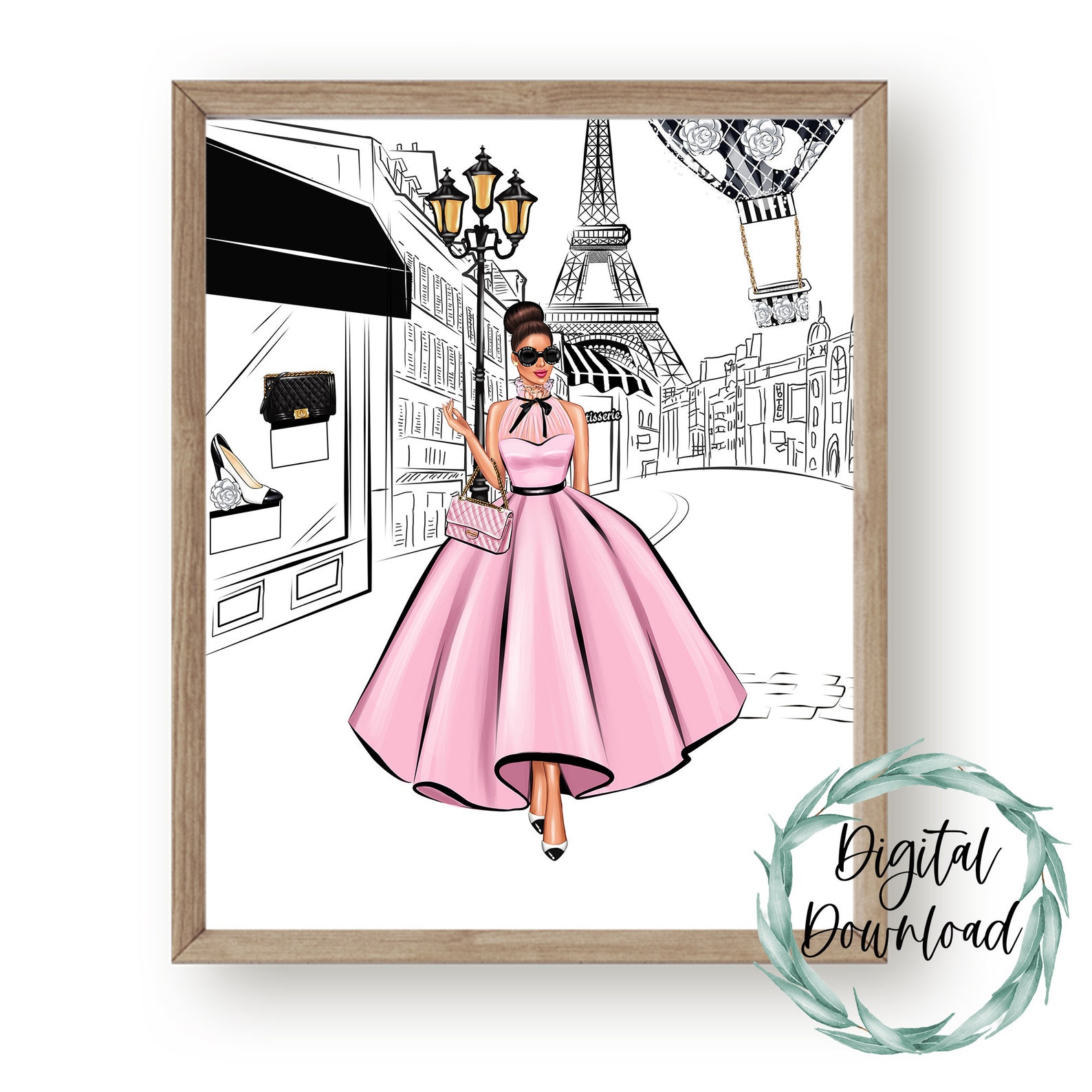 Pink Paris Decor Pink Paris Print Pink Paris Wall Art Etsy