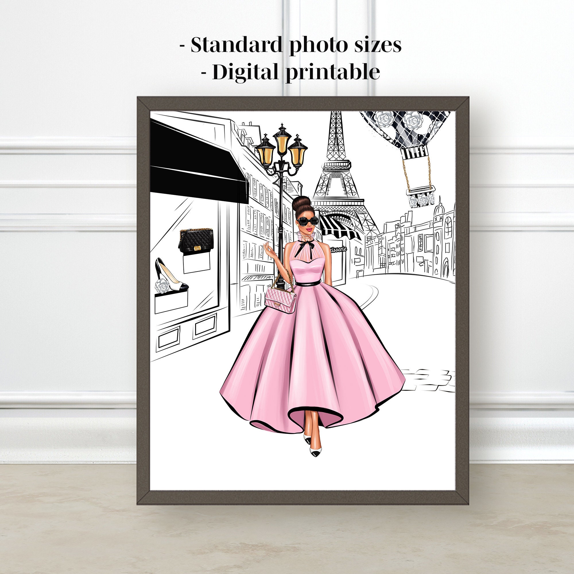 Pink Paris Decor Pink Paris Print Pink Paris Wall Art Etsy
