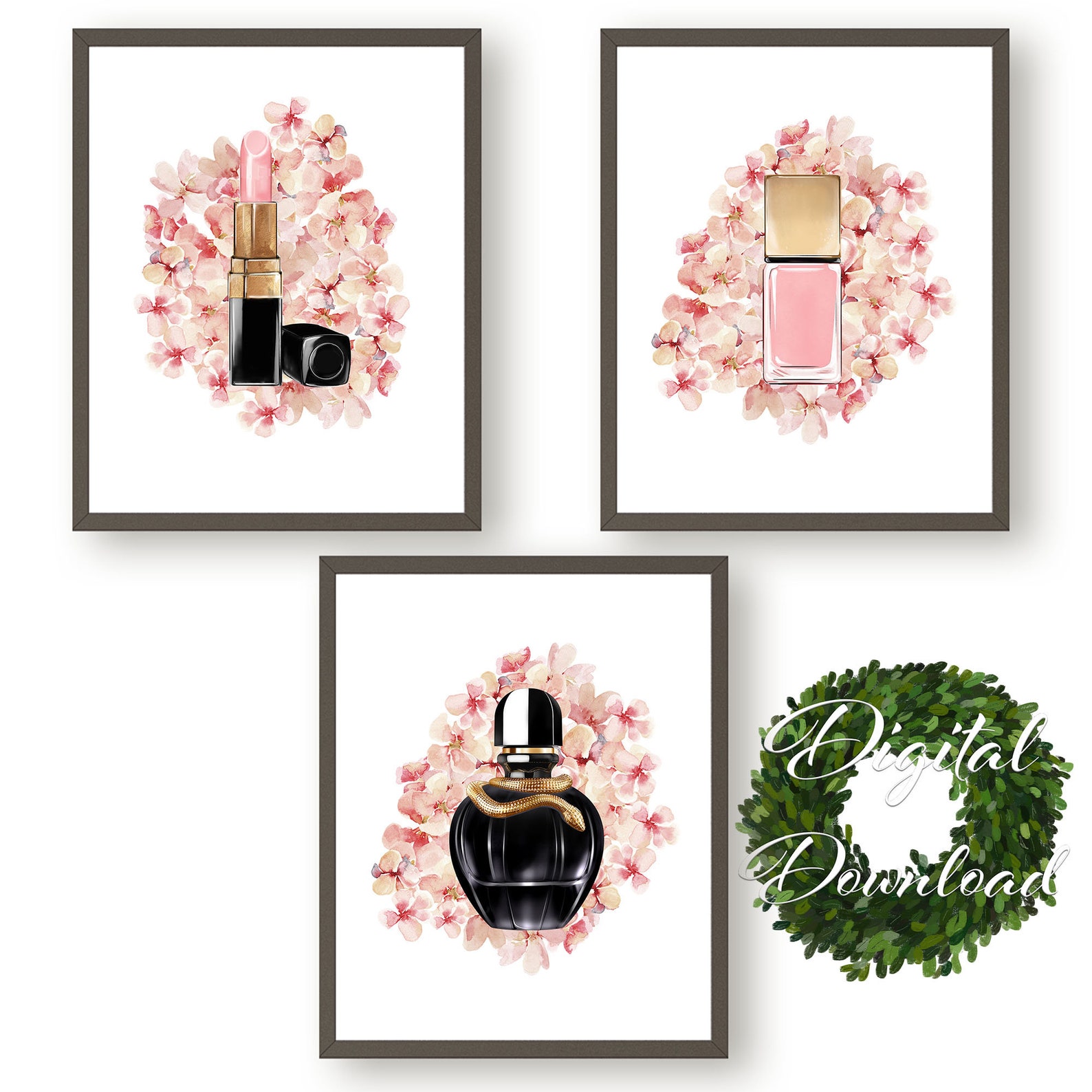 Makeup Wall Art Makeup Prints Makeup Poster Perfume Wall Etsy