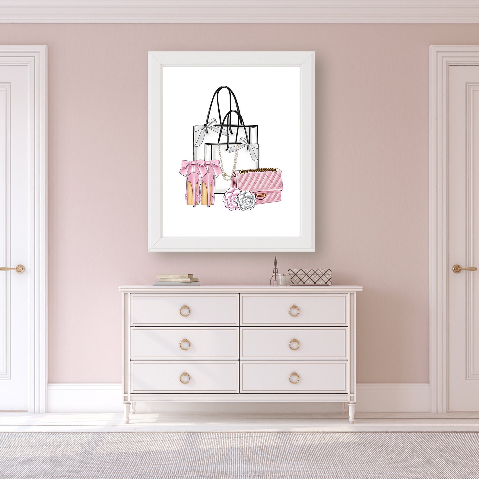 Pink Paris Print Pink Paris Wall Art Pink Paris Decor Etsy
