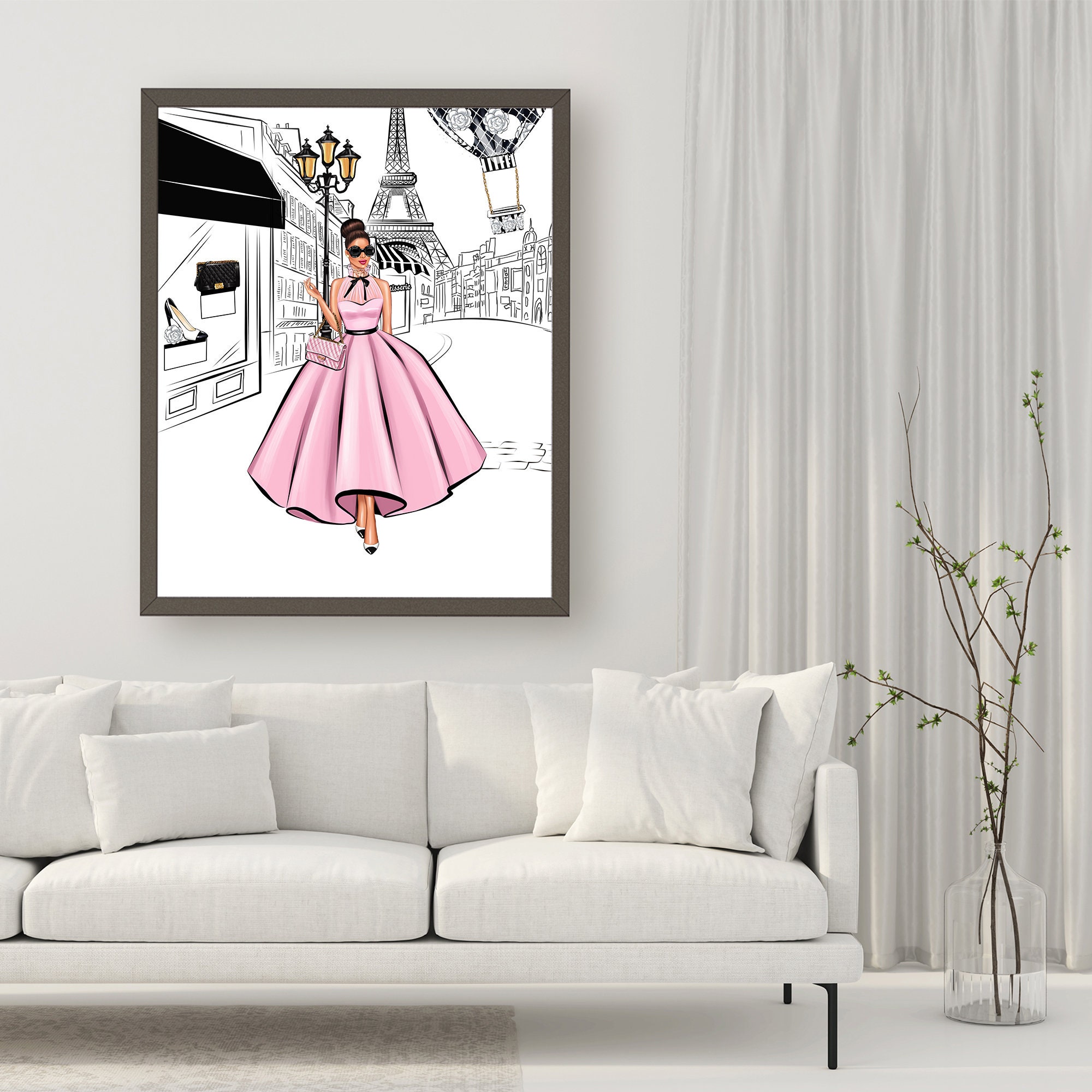Pink Paris Decor Pink Paris Print Pink Paris Wall Art Etsy