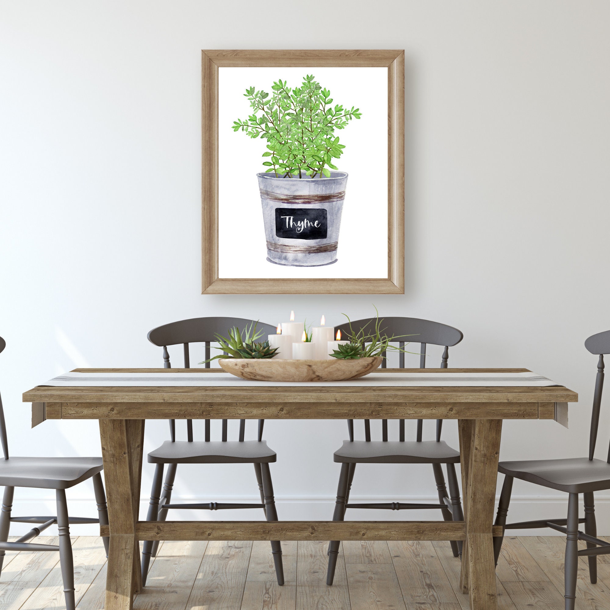Kitchen Herb Wall Art Kitchen Herb Prints Kitchen Herb Etsy México