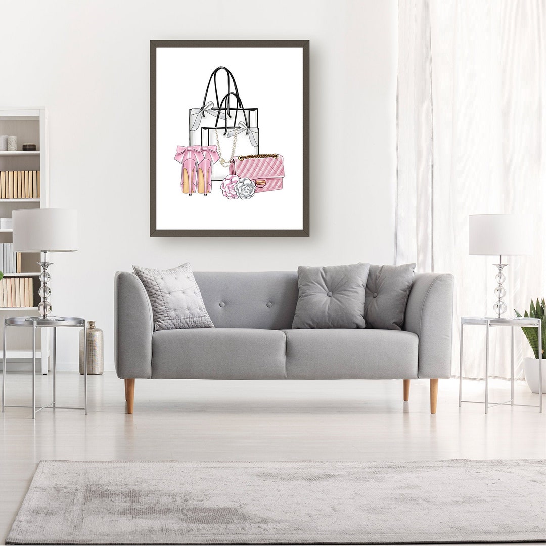 Pink Paris Print Pink Paris Wall Art Pink Paris Decor Etsy
