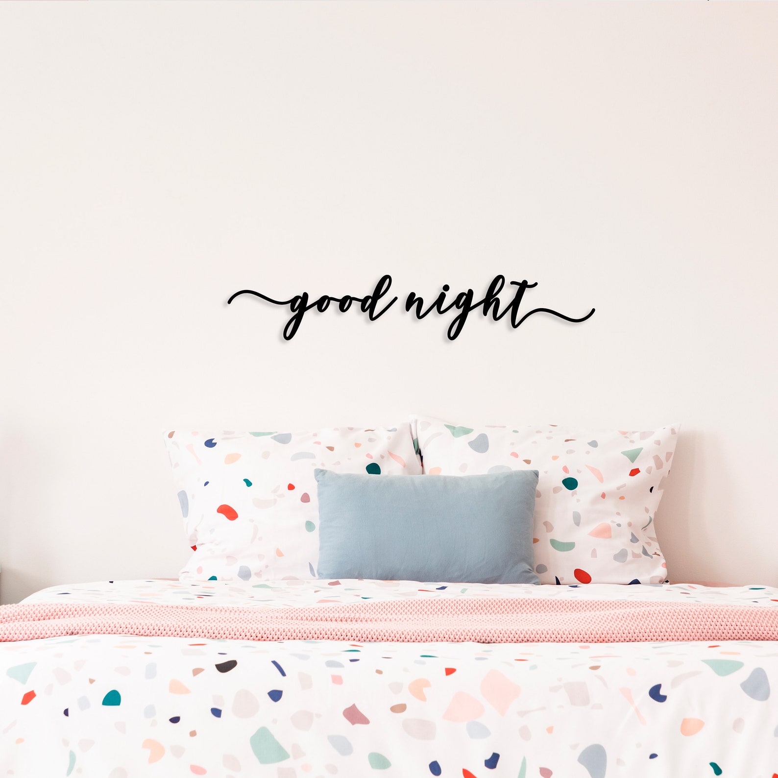 Good Night Metal Sign Large Bedroom Wall Decor Over the Bed Etsy