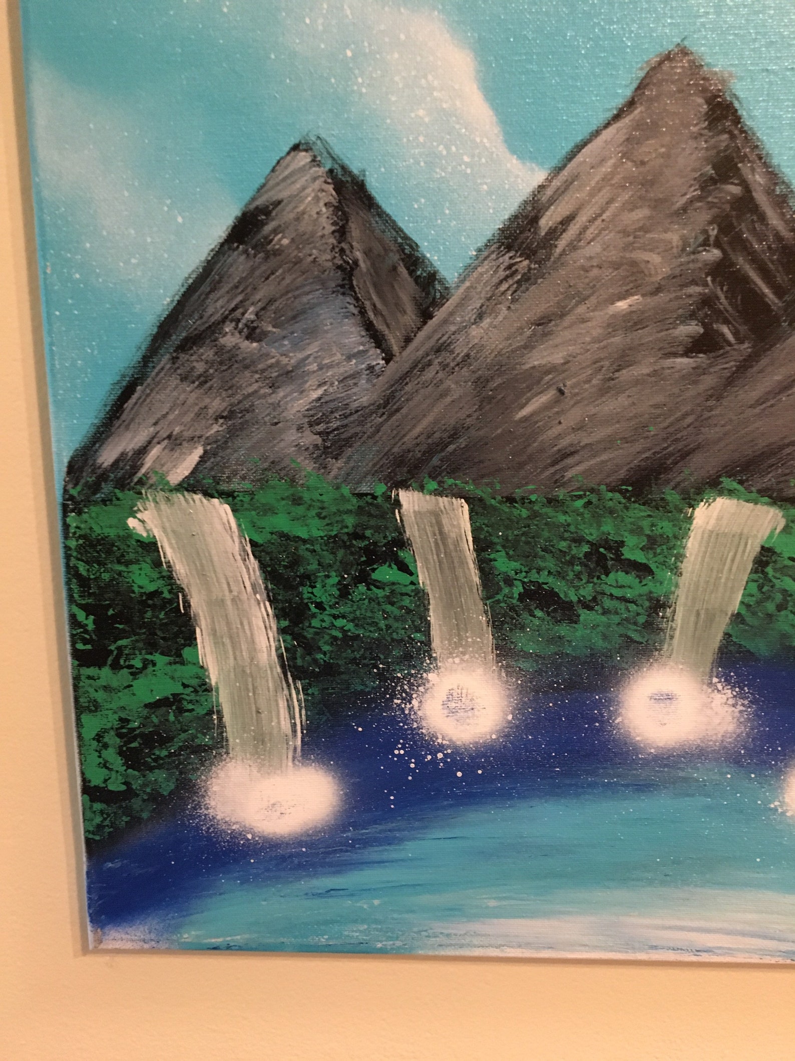 Mountain landscape spray paint art Etsy