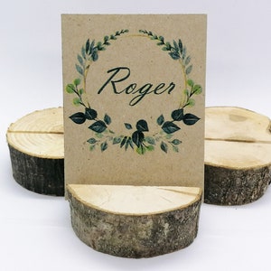 Porta carte 1 pezzo, porta carte segnaposto in legno, porta carte rustico, porta carte naturale, arredamento per matrimoni, porta carte in legno naturale, porta carte di nozze