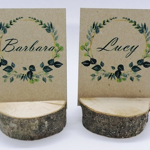 Card holder 12 pieces, wood place card holder, rustic card holder, natural holder, wedding decor, natural wood holder, wedding card holder