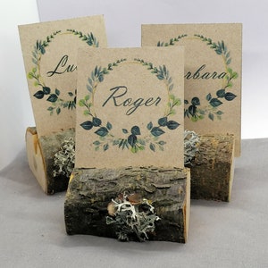 Card holder 1 piece, wood place card holder, rustic card holder, natural holder, wedding decor, natural wood holder, wedding card holder