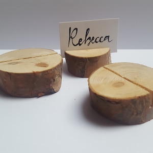 Card holder 20 pieces, wood place card holder, rustic card holder, natural holder, wedding decor, natural wood holder, wedding card holder