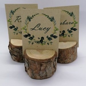 Card holder 30 pieces, wood place card holder, rustic card holder, natural holder, wedding decor, pinewood holder, wedding card holder