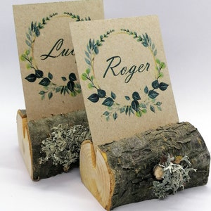 Card holder 12 pieces, wood place card holder, rustic card holder, natural holder, wedding decor, natural wood holder, wedding card holder