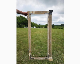 Old rustic wood window frame, recycled wood window frame original, wedding photo frame, 100 year old frame, window frame for wedding