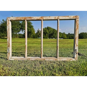Old rustic wood window frame, recycled wood window frame