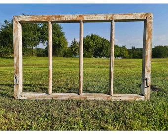 Old rustic wood window frame, recycled wood window frame