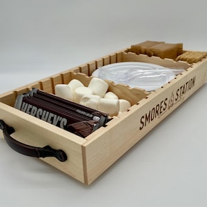 Personalized Smores, Smores Tray, Smores Caddy, Smores Station, Smores Kit, Smores Box, Family, Housewarming Gift, S&#39;mores Kit, Wedding Gift