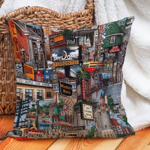 Toronto City Skyline Art Pillow, Personalized Cushion