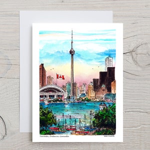 Toronto Skyline Greeting Cards | Toronto City Art Note Cards AA14