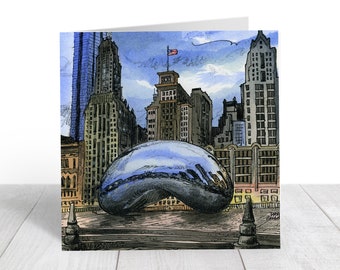 Cartes de voeux Chicago, cadeau meilleur ami de Chicago (AA1)