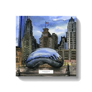 Chicago Canvas Wall Art | Chicago Cityscape Wedding Gift