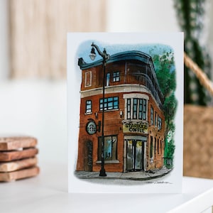 Cartes de voeux Starbucks | Cartes de voeux d'art urbain | Cartes de correspondance vierges de paysage urbain