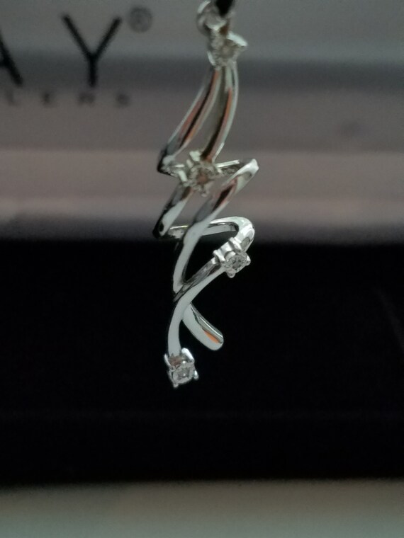 925 Diamond earrings for pierced ears swirl motif