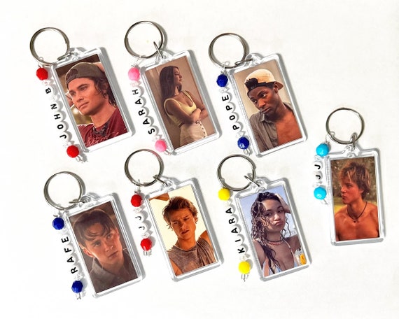 OBX Custom Keychain | Pogue Life | JJ | John B | Sarah | Kiara | Cleo | Pope| Rafe | P4L | Outer Banks Photo Key Chain +/- Name Charm