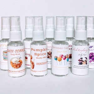 BODY MIST ~ Black Raspberry Vanilla - Pumpkin Spice - Birthday Cake Pops - Peach Cobbler + MORE! ~ Perfume Spray 1oz Bottle ~ Fall Scents