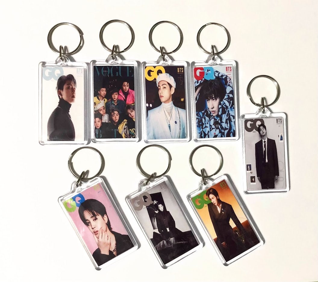 BTS Keychain GQ Magazine Cover Photo Kpop V Jimin Etsy