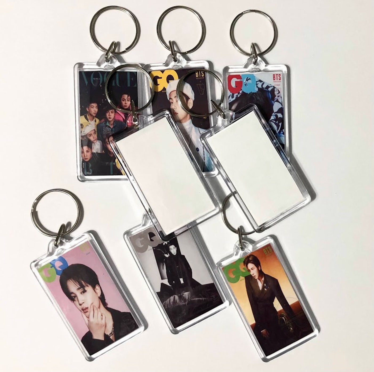 BTS Keychain GQ Magazine Cover Photo Kpop V Jimin Etsy