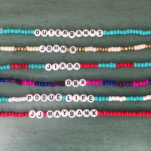 OUTERBANKS Bracelet - Anklet - Choker - Custom Size 6&quot; to 15&quot; - Choose style - JJ - John B - Pogue Life - OBX - Outer Banks - P4L + More
