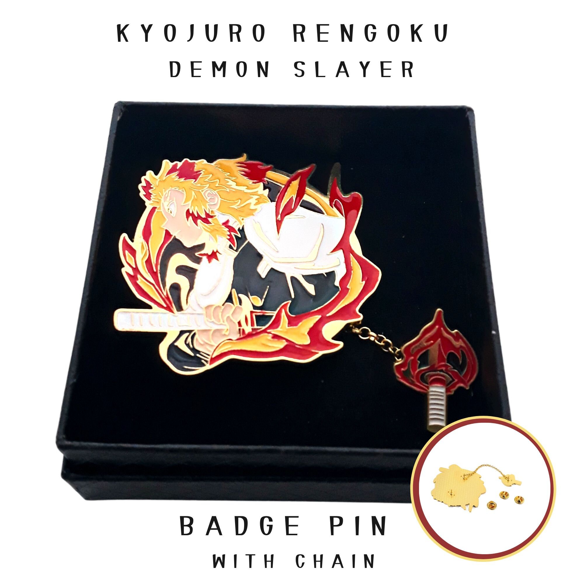 Badge Pins Kyojuro Rengoku Demon Slayer: Kimetsu no Yaiba Oni 滅