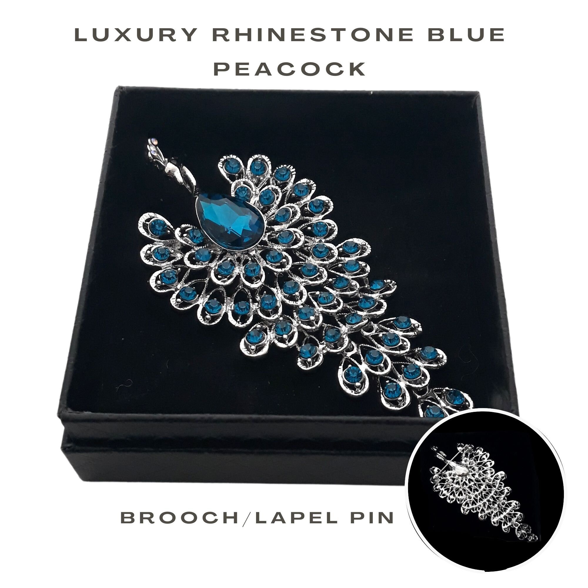 Blue Crystal Wave Brooches Fashion Rhinestone Pins for Women Beautiful  Corsage Scarf Buckle Enamel Jewelry Suit Office Badges