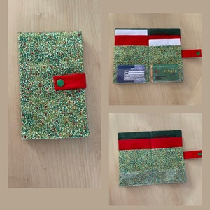 Pochette papiers de santé et carte vitale compartimentée en tissu