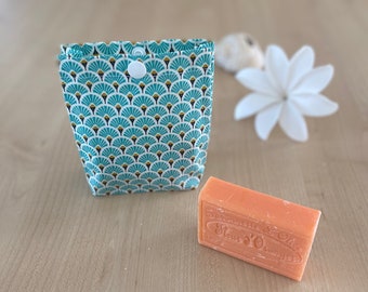 Waterproof soap pouch in coated fabric