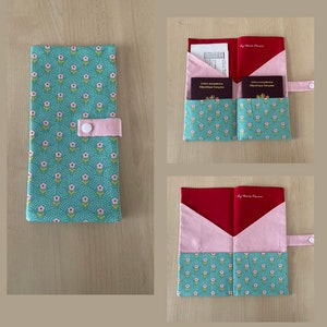 Pochette de voyage pour passeports et billets de transport en coton imprimé