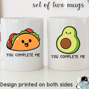 Fiesta Couple Gifts, Anniversary Gift, Taco Avocado Matching Coffee Mug, Boyfriend Gifts, Girlfriend Gifts, Husband Gifts, Wife Gifts
