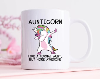 Aunt Mug, Aunt Gifts, Aunticorn Unicorn Aunt Coffee Mug, Funny New Auntie Gift