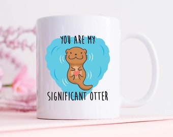 Aanzienlijke koffiemok otter, ottercadeaus, liefdescadeaus, dierenvriend vriendje vriendin verjaardag of valentijnscadeau