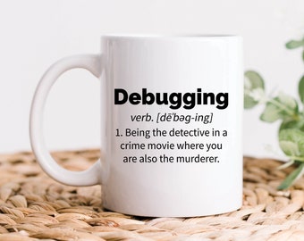 Taza de definición de depuración, regalo de programación, taza de codificador, taza de programación divertida, taza de desarrollador de computadoras, regalo de técnico