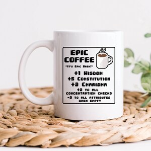 Epic Gamer Coffee Mug, Gamer Mug, Gamer Gifts, Funny Tabletop RPG Coffee Mug, Roleplaying Videogame Gift