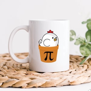 Chicken Pot Pi Mug, Math Mug, Pi Day Gift, Funny Math Pi Day Teacher and Mathematics Gift