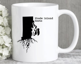 Rhode Island Roots Coffee Mug, Rhode Island Gifts, Rhode Island Mugs, State Map RI Gift