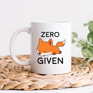 Zero Fox Given Coffee Mug, Fox Gifts, Fox Mugs, Fox Art, Animal Lover Gift, Fox Coffee Mug, Animal Coffee Mugs