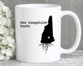 New Hampshire Roots Coffee Mug, New Hampshire Gifts, New Hampshire Art, State Map NH Gift, New Hampshire Mugs